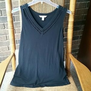 Banana Republic black cut out tank top, size S